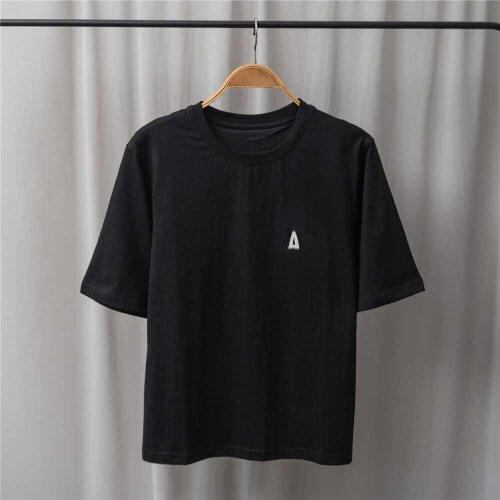 100% Cotton 2021 Summer New Mens and Womens Couple Suits Embroidered Short-sleeved T-shirt Fashionable and Loose Top