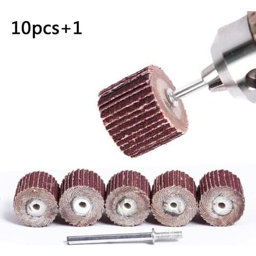 10Pcs Sanding Flap Disc Sandpaper Grinding Drum Set Wood Metal Polishing Flap Wheel For Rotary Power Tool