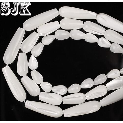 Natural Water Drop White Trochus Mother Of Pearl Mop Shell Beads 15'' DIY Handwork Spacer Beads For Jewelry Making Accessories
