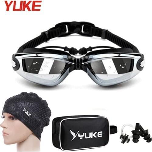 YUKE Professional Swimming Goggles for Men Women earplug Hat Anti Fog Silicone Adult Pool Glasses Swim glasses Diving Eyewear