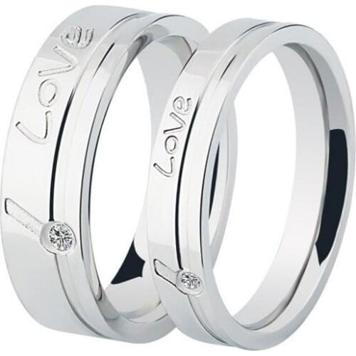 Stainless steel color creative couple rings