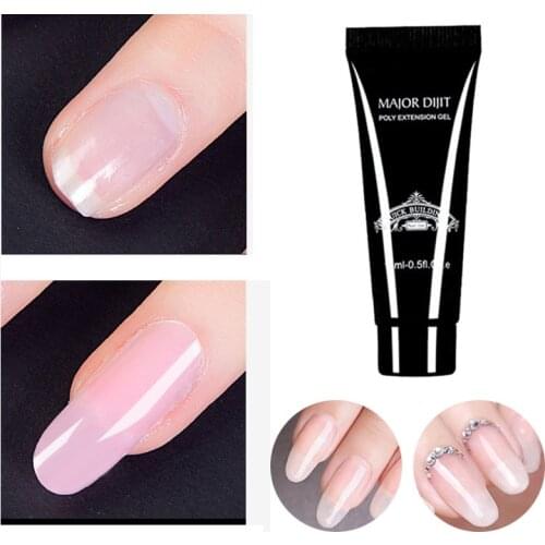 15ml Poly Nails Gel Finger Extension Crystal Jelly Poly Nail Gel Camouflage UV LED Hard Gel Acrylic Builder Gel