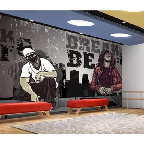Custom wallpaper papel de parede Dancing youth street dance graffiti background wall painting 3d wall murals