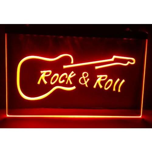 Rock and Roll Guitar Music NEW beer bar pub club 3d signs led neon light sign man cave vintage home decor