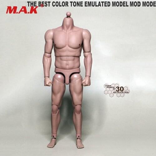 S02 1/6 Scale 12inches Strong Muscles Wide Shoulder Male Body Accessory Asia Emulated Man Figure Model for 12'' Action Figure