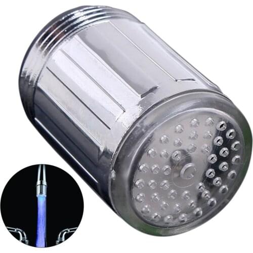 3 Color 7 Colors Changing Glow Light-up LED Kitchen Faucet Shower Tap Novelty Luminous Faucet Nozzle Head Light Bathroom Light