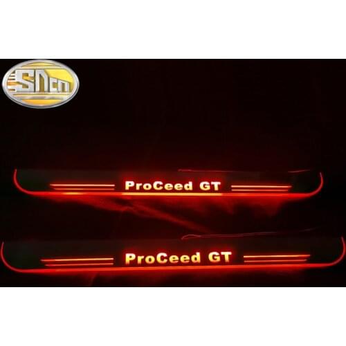SNCN Waterproof Acrylic Moving LED Welcome Pedal Car Scuff Plate Pedal Door Sill Pathway Light For Kia ProCeed GT 2019 2020