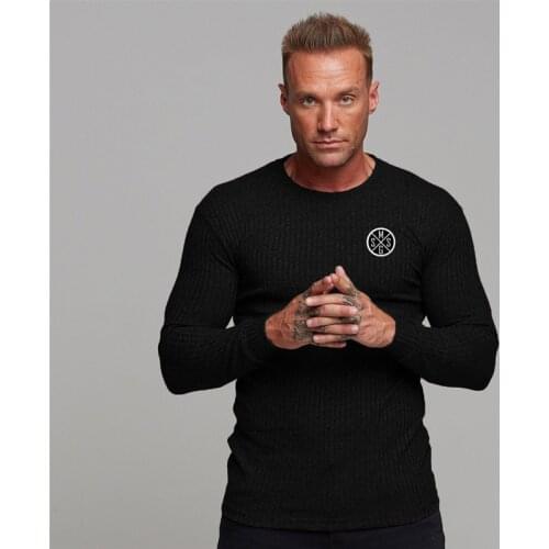 Machinefitness Brand Solid Color Long Sleeve Sweaters Men Slim Fit Tracksuit Pullovers Casual Fitness Men Sportswear Big Size