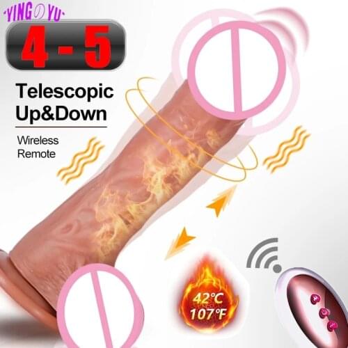 Telescopic Dildo Vibrator Automatic Suction Cup Heated Realistic Penis Female Masturbator Machine Sex Toys For Women Adult Goods