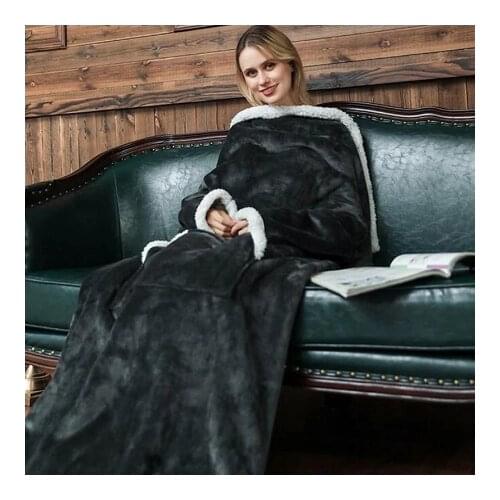 Winter Oversized Blanket with Sleeves Women Oversized Hoodie Fleece Warm Hoodies Sweatshirts Giant TV Blanket Women Hoody Robe