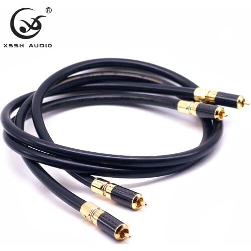 1 pair RCA to RCA Hi-end HIFI YIVO OFC OCC copper 1 core Shield RCA Audio 10mm 10.5m rf Coaxial Cable Line Wire