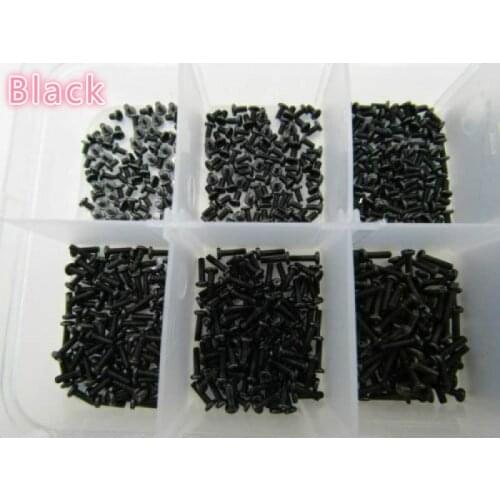 1000pcs/box Black Carbon Steel Cross Recessed Pan Head machine Screw M1.4x2/2.5/3/3.5/4/4.5/5/6/7/8mm