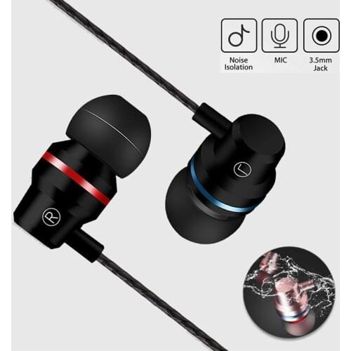 2 Pieces Wired Headset In-ear Earphone Metal Hifi Earbuds Bass Earpieces for Samsung Huawei Xiaomi Phone Ear Phones