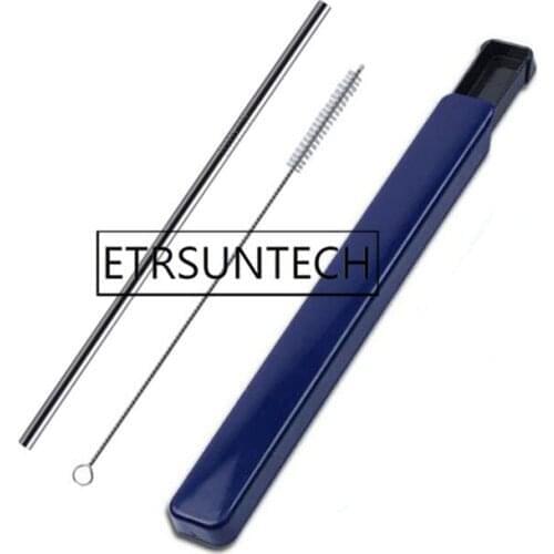 300sets Stainless Steel Straw Reusable Drinking Straws Set Straight Metal Straws Box with Brush For Smoothies Juice Tea