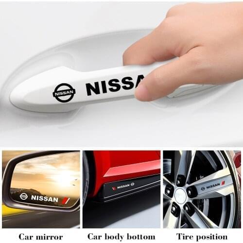 4Pcs Fashion Creative Car Door Handle Decals Design Stickers Vinyls Decals For Nissan X-Trail T32 Qashqai J11 Murano Z52 Navara