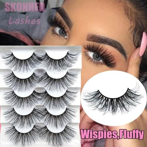5pairs Soft Mixed Styles False Eyelashes 3D/6D Mink Hair 12-15mm long Wispy Natrual Lashes Feathery Flared Variety Pack Lashes