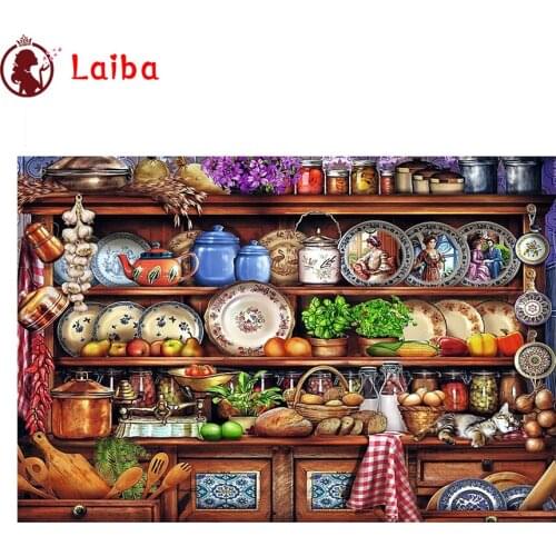DIY Diamond Painting Kitchen scenery Rhinestone Diamond Mosaic Full Drill Square Embroidery Cross Stitch Handmade Hobby