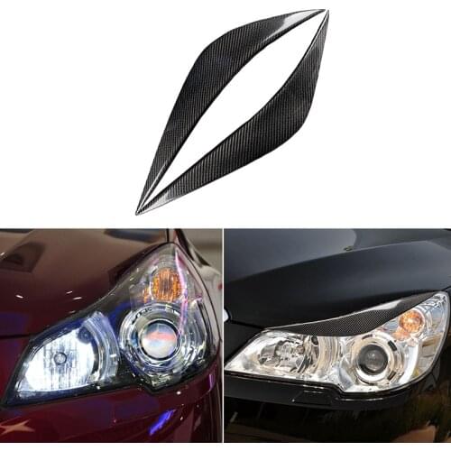 For Subaru Legacy Liberty 2009-2012 Real Carbon Fiber Headlight Cover Eyebrows Eyelids Car Stickers Trim Headlight Protector