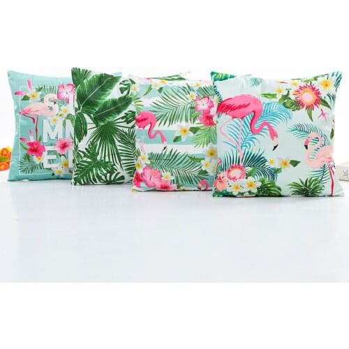 Green Leaf Cushion Pillow Case Birthday Wedding Cute Flamingo Unicorn Party Favor Gifts Summer Party Home Decor