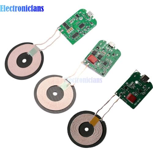 DC5V 9V 12V Type-C Micro-USB Fast Charge Wireless Charger Transmitter 5W 10W 15W PCBA Circuit Board Coil Receiver Charger Module