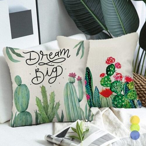 Decorative Cushion Cover Cute Cacatus Pattern Single-sided Printing Fauxlinen Pillow Cushions for Sofa Pillowcase Car Home Decor