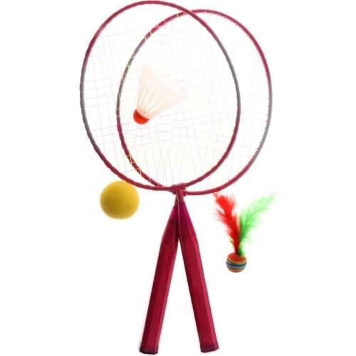 Kids Boy Girl Mini Badminton Rackets with 3 Birdie Balls Outdoor Indoor Sport Game Toys Red Blue Green