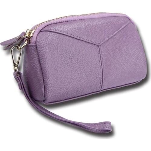 Design Genuine Cow Leather Women Day Clutch Bags Handbag Women Famous Brands Lady Wristlet Evening Party Bag Clutch Wallet