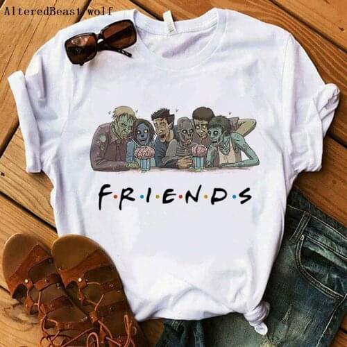 FRIENDS women print vogue t shirt horror friend tv show clothes female halloween streetwear t-shirt women harajuku t shirt 2019