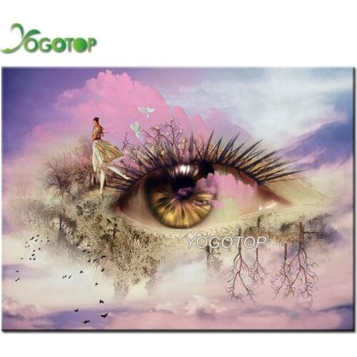 Fantasy diamond mosaic lady eye landscape full square complete diamond embroidery kit diamond painting ballerina girl YY2245