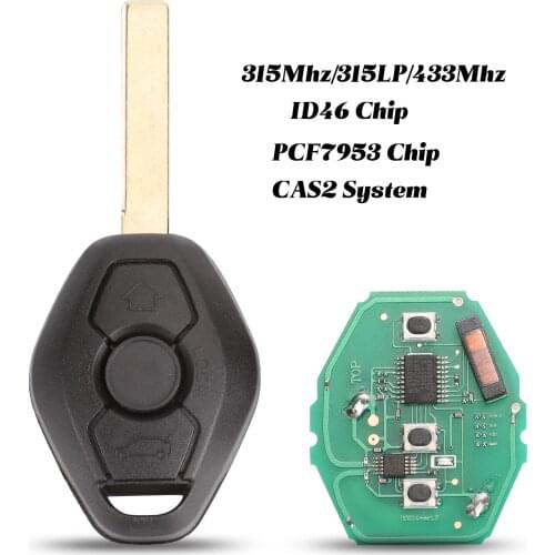 Jingyuqin 3 Buttons Remote Smart Car Key Fob For BMW 3 5 7 Series 315/315LP/433Mhz With ID46-7953 Chip HU92 Blade CAS2 System