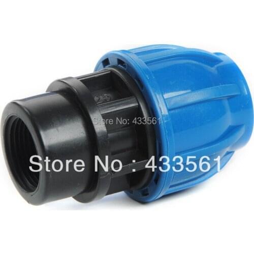 Quality PP Compression Female Thread Adaptor Components Size 20X1/2" Fittings with Round Cap for Irrigation water Pipe Connect