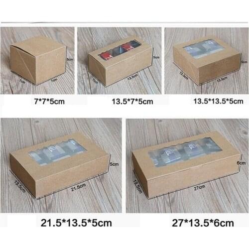 Custom Kraft Paper cake box with pvc window, Cookies Biscuit cupcake packaging paper box,kraft paper gift packaging box for cake