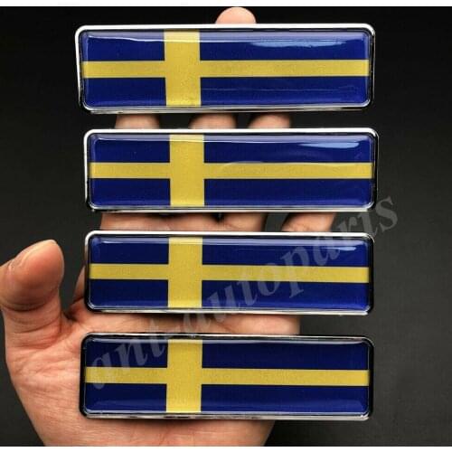 4x Metal Sweden Flag Car Emblem Badge Gift Saab Motorcycle Sticker Fairing