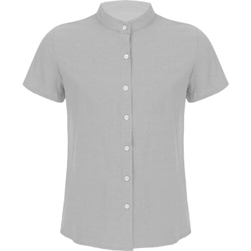 Men Summer Blouse Button Down Linen Shirts Work Vacation Beach Casual Loose T-shirts Short Sleeve Tops Tee Teens Business M-2XL