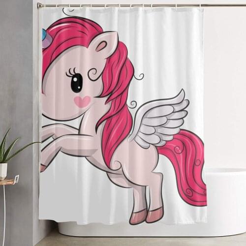 Unicorn 3D Print Nordic Style Shower Curtain Set Hook Home Decoration Bathroom Waterproof Customized Dropshipping Polyester