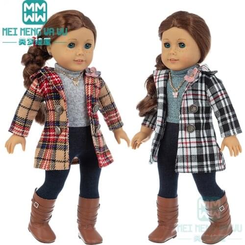 Clothes for doll fit 45 cm American doll accessories Fashion Denim shorts woolen coat jacket dress Girls gift