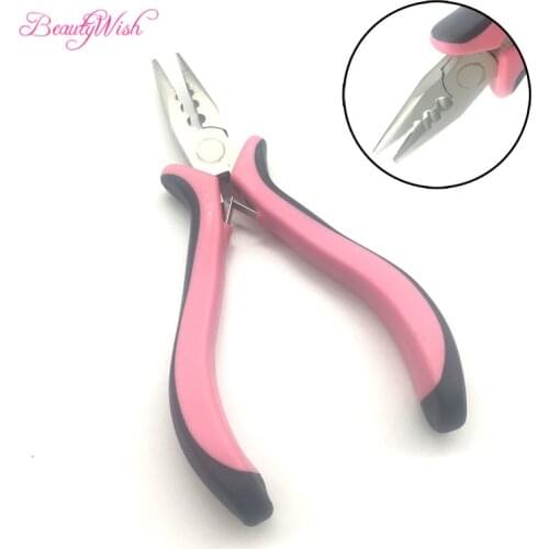 Hair Plier Professional Tool for Pre-bond Hair Extensions Hair Extension Plier Pink And Black Handle 1Pcs per lot