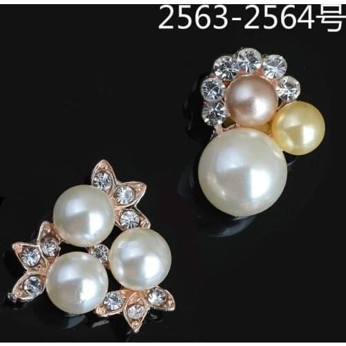 50pcs Gold Color Alloy Imitation Pearl Crystal Flower Charms Flower Pendant for Wedding Fashion Jewelry Findings Handmade Craft