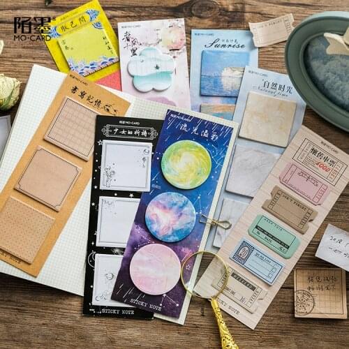 Retro Ticket Natural Time Memo Pad Sticky Notes Shopping Check List Escolar Papelaria School Supply Label