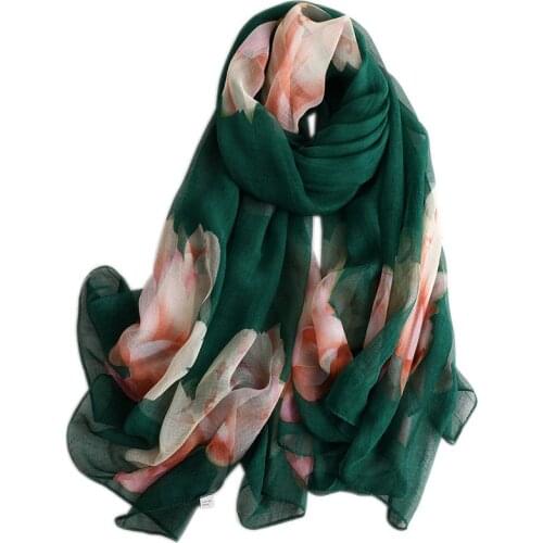 Luxury 2019 brand fashion women scarf summer silk scarves hijabs beach stoles neck head high quality shawls and wraps foulard