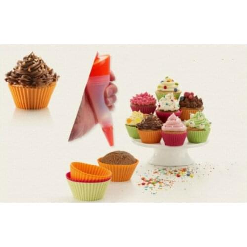 Silicone Pastry Cake Icing Piping Cream Nozzle DIY Decorative Pen Contain Baking Gadgets (1 Icing Pen + 3 Nozzles)