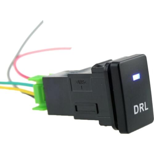 Blue LED DRL Light Push Button Switch 12V For Toyota Land Cruiser Prado RAV4