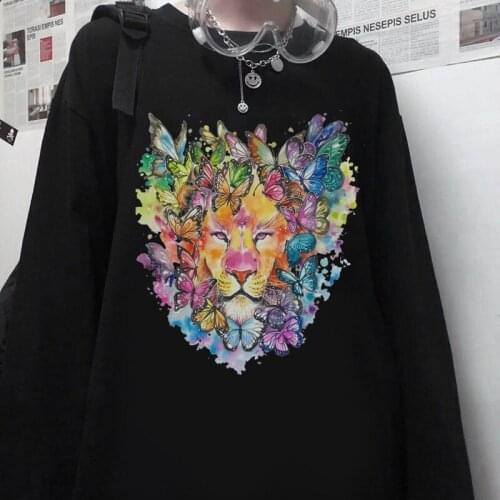 Watercolor animal print sweater, winter sweatshirt, color sportswear, cute kawaii sportswear top, long-sleeved casual sweater