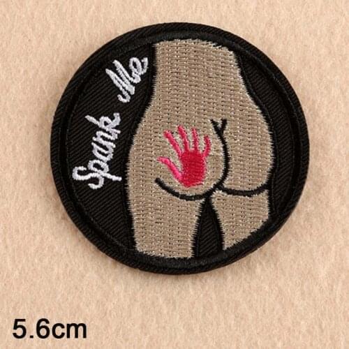 Spank Me Ass Punk Iron On Patch Embroidered Clothes Patch For Clothing Boys Clothes Stickers Garment Apparel Accessories