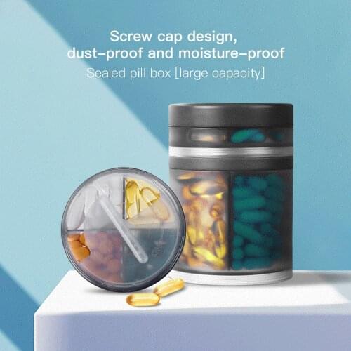High Capacity Travel Pill Case Home Medicine Storage Organizer Container Drug Tablet Dispenser Independent Lattice Cylinder Pill
