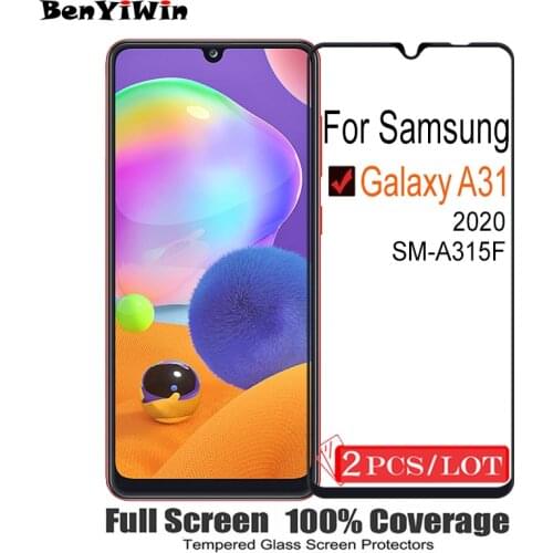 2PCS Original Full Cover Screen Protector Tempered Glass For Samsung Galaxy A31 9H On Protective Case Film For Galaxy A 31 Glass