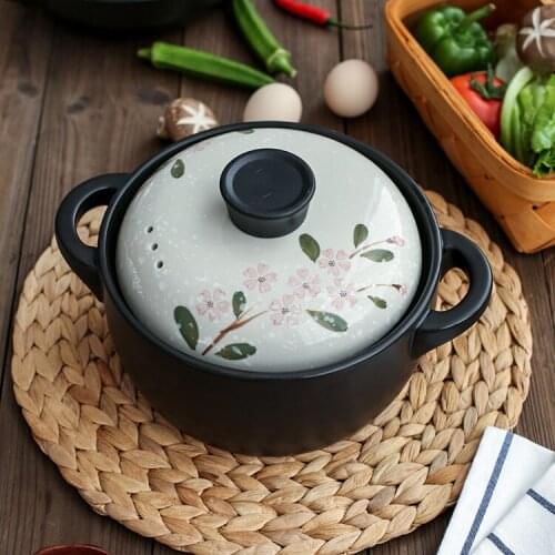 Heat Resistant Japanese Style Casserole With Lid Cookware Ceramic Casserole Clay Pot For Cooking Casserole Home Products DH50SG