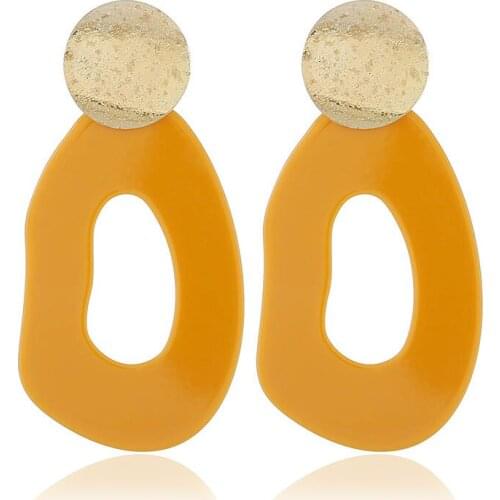 New Hot Round Sequins Irregular Geometry Acrylic Big Stud Earrings For Women Fashion Jewelry Accessories Oorbellen AE296