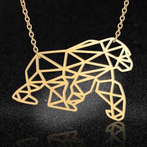 100% Stainless Steel Animal Ape Fashion Necklace for Women Wholesale Female Trendy Jewelry Unique Design Pendant Necklaces