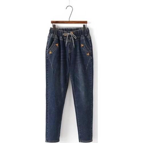 2021 Boyfriend Jeans Harem Pants Women Trousers Casual Plus Size Loose Fit Vintage Denim Pants High Waist Jeans Women Pants